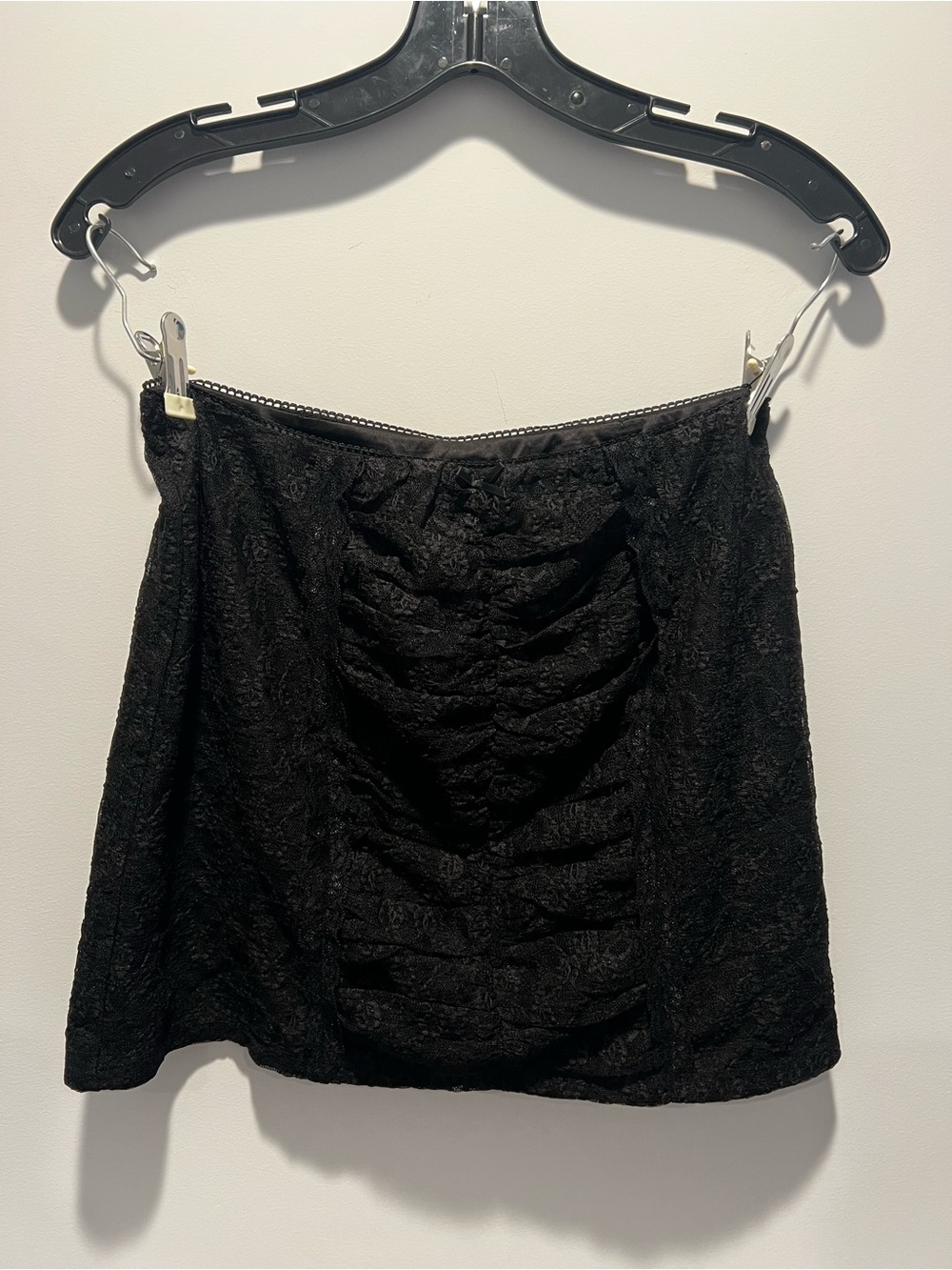 Urban Outfitters Black Lace Ruched Mini Skirt